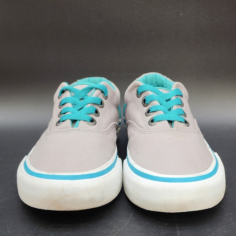 Harley-Davidson 7 Grey Teal Canvas Low Top Sneakers Biker Skater Casual Walking - Picture 7 of 8